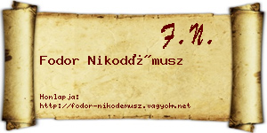 Fodor Nikodémusz névjegykártya
